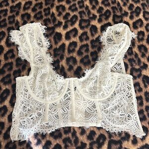 Anthropologie Cream Lace Bra